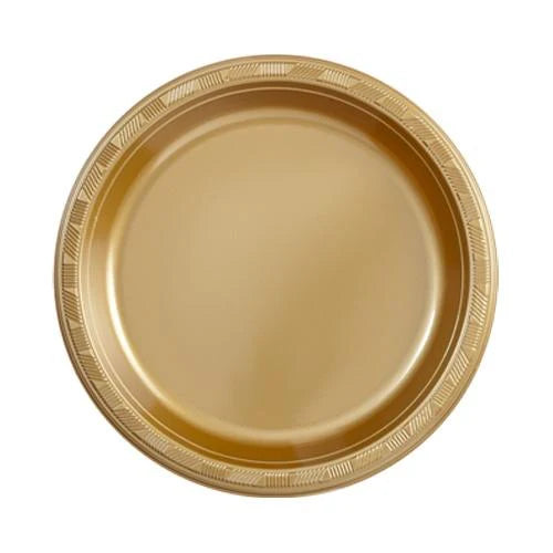 9" Disposable Plastic Plates in multiple colors – Red, White, Blue, Black, Gold, Silver, Pink, Light Blue, Hot Pink. Durable, leak-resistant, and perfect for parties, catering, and everyday use.