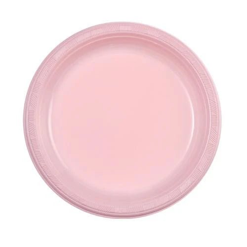 Pink plastic plates in 7", 9", and 10" sizes, perfect for birthdays, baby showers, weddings, and events. Durable, disposable, and stylish design for effortless dining and easy cleanup.