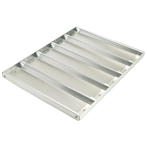 Winco ABPN-5H, 5 Slots, 16 Gauge Alum Silicon Glaze Sandwich Roll Pan
