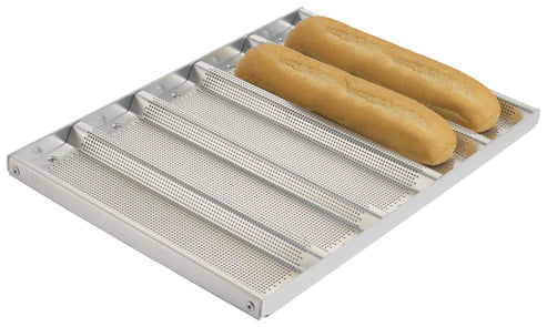 Winco ABPN-5H, 5 Slots, 16 Gauge Alum Silicon Glaze Sandwich Roll Pan