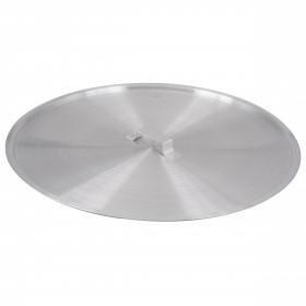 durable aluminum lid stanton trading designed to fit a 30-quart brazier. It features a sturdy handle for easy lifting and a snug fit to help retain heat and moisture while cooking. A perfect addition to professional or home kitchens.