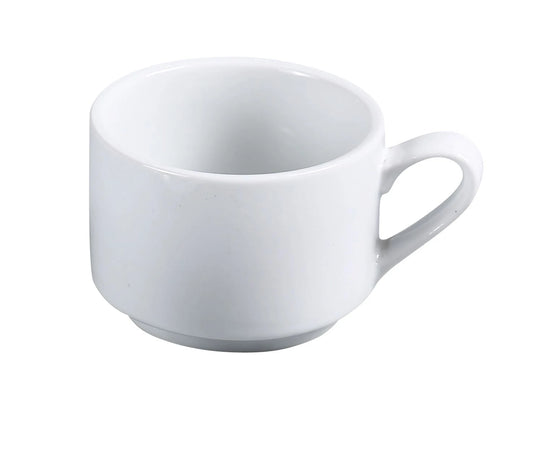 Yanco Stackable Cup AC-23 is a practical and elegant choice for serving hot beverages while maximizing storage space. Crafted from high-quality porcelain with a super white finish, this cup offers a refined look suitable for restaurants, cafes, and catered events. Its stackable design allows for easy and efficient storage, making it ideal for busy establishments. Designed for convenience, this cup is dishwasher, oven, and microwave safe, ensuring durability and ease of use.