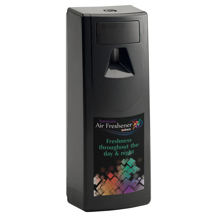Air Freshener Dispenser 6/Pack boasting a modern, subtle look, this air freshener dispenser easily blends in a variety of settings and decors. Convenient to use, this air freshener dispenser also has a working time setting option for day, night, or 24 hours so restrooms stay fresh all day long.