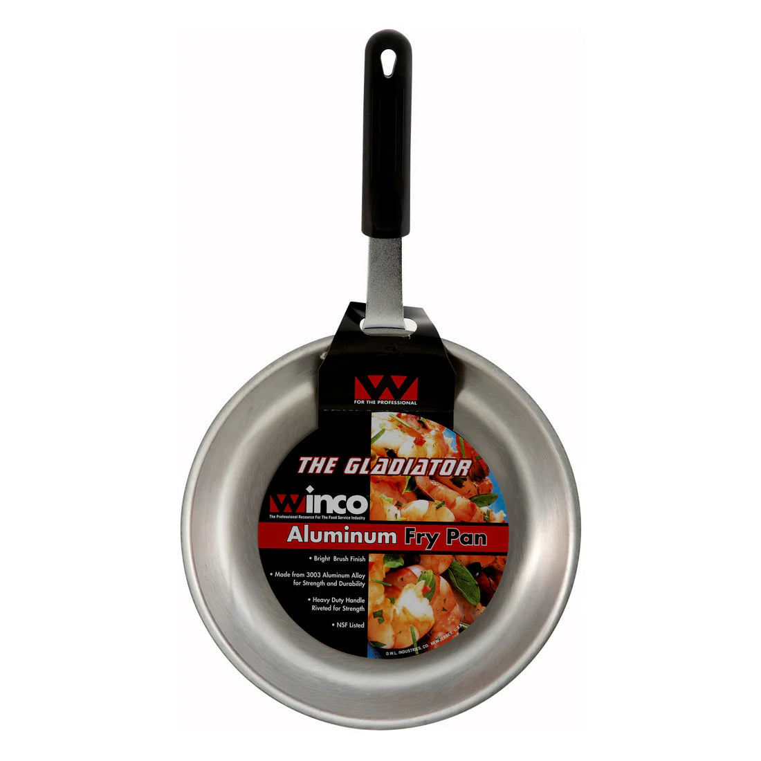 Winco AFP-10A-H to 8A-H, 10-8" Gladiator, Alu Fry Pan w/Sleeve