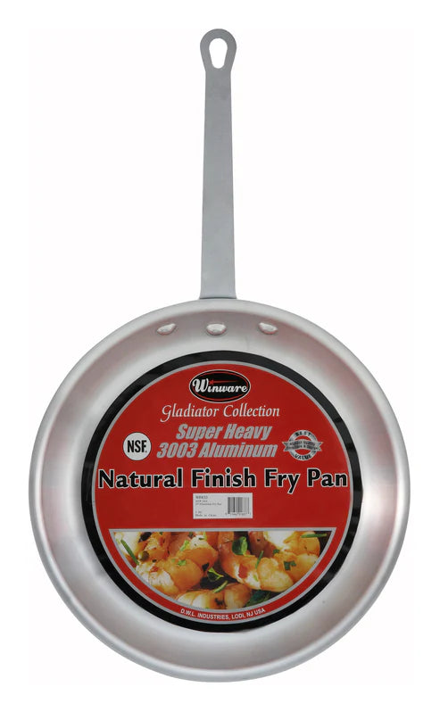 Winco AFP-7A to 14A, 10-8" Gladiator, Natural Finish Alu Fry Pan
