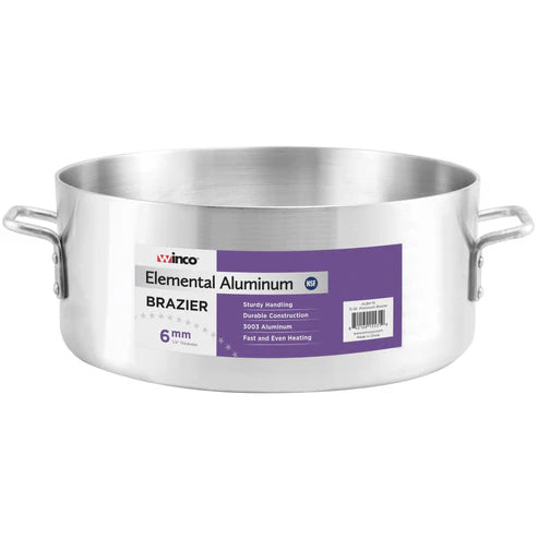 Winco ALBH-15 to ALBH-40, 6mm, 15-40 Qt Brazier Elemental Aluminum