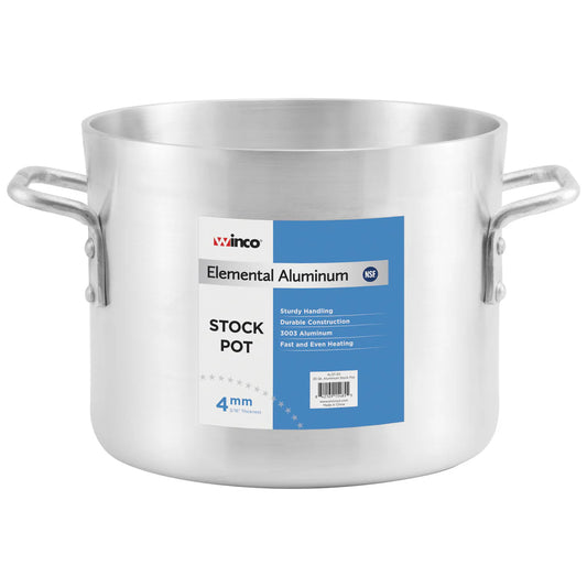 Winco ALST-10 to 80, 8-100 Qt, 4mm Thick, Aluminum Pots