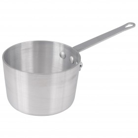 1-1/2 quart aluminum sauce pan stanton trading, 6-inch diameter, heavyweight 3.0mm thick construction, featuring a riveted handle for durability. Cover not included.