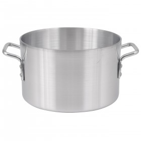 5-quart sauce pot stanton trading made of extra heavy-duty aluminum (6.0mm thickness) for superior durability and heat distribution. It has an 8" diameter, a reinforced rim, and sturdy side handles for easy handling. Perfect for professional and home kitchens. Lid sold separately. 