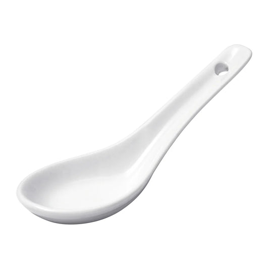ASS-55, 5-1/2"L, 6 Doz/Case White Porcelain Soup Spoon