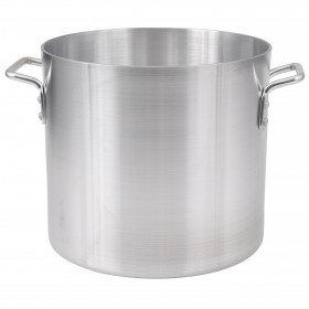 15-quart stock pot stanton trading is made from standard heavy aluminum with a 4.0mm reinforced rim, ensuring durability and even heat distribution. With a 11-inch diameter, it is ideal for soups, stews, and boiling. Perfect for commercial and home kitchens! Lid sold separately.