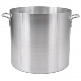 32-quart stock pot stanton trading is made from standard heavy aluminum with a 4.0mm reinforced rim, ensuring durability and even heat distribution. With a 13-7/8 inch diameter, it is ideal for soups, stews, and boiling. Perfect for commercial and home kitchens! Lid sold separately.