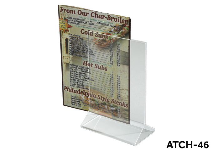 Winco ATCH-46 to ATCH-811 4"x6" to 8"x11" Acrylic Table Sign Holder