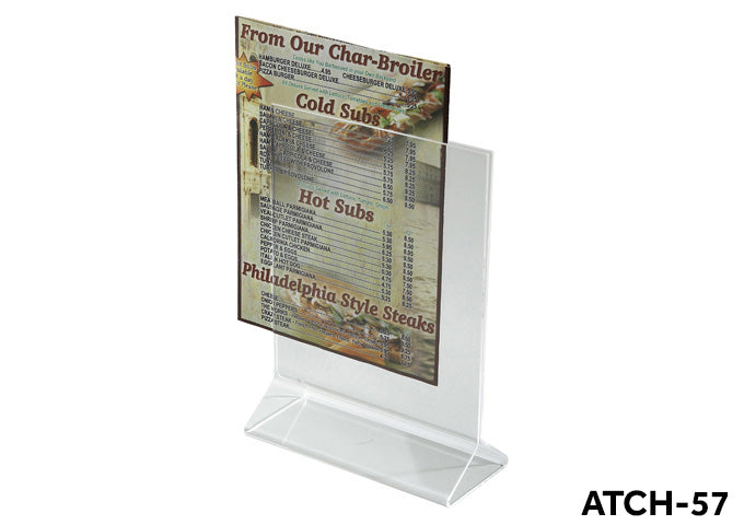 Winco ATCH-46 to ATCH-811 4"x6" to 8"x11" Acrylic Table Sign Holder