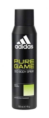 Adidas Pure Game men’s body spray in 150ml green and black can