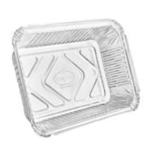 Aluminum 2.25lb oblong pan for baking, meal prep, and food storage. Oven-safe, disposable, and perfect for home use, catering, and takeout.