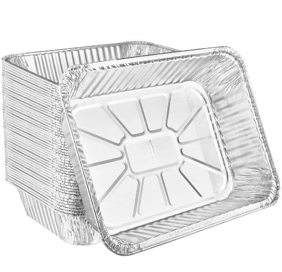 Heavy-duty aluminum giant lasagna pan for baking large lasagnas, casseroles, and roasts. Perfect for catering, family meals, and events. Disposable and oven-safe for easy use.