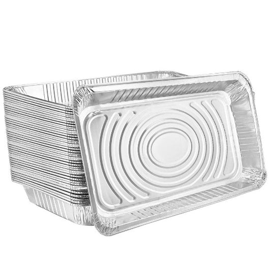Heavy-duty full-size deep aluminum pan for roasting, baking, and meal prep. Rust-resistant, warp-proof, and designed for even heat distribution. Ideal for casseroles, lasagnas, and large-batch cooking.