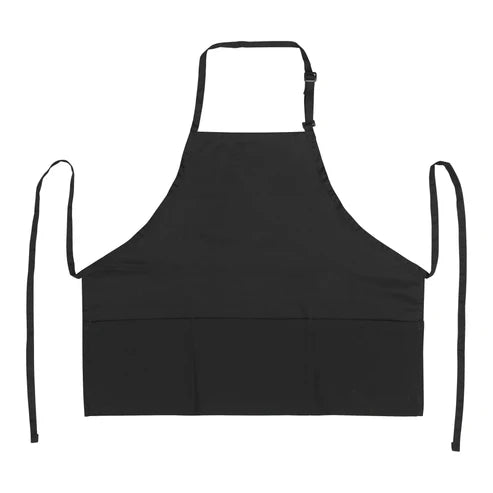 Winco BA-2724K/BA-2724W, 3-Pocket BIB Apron, 24" x 27.5", Black/White