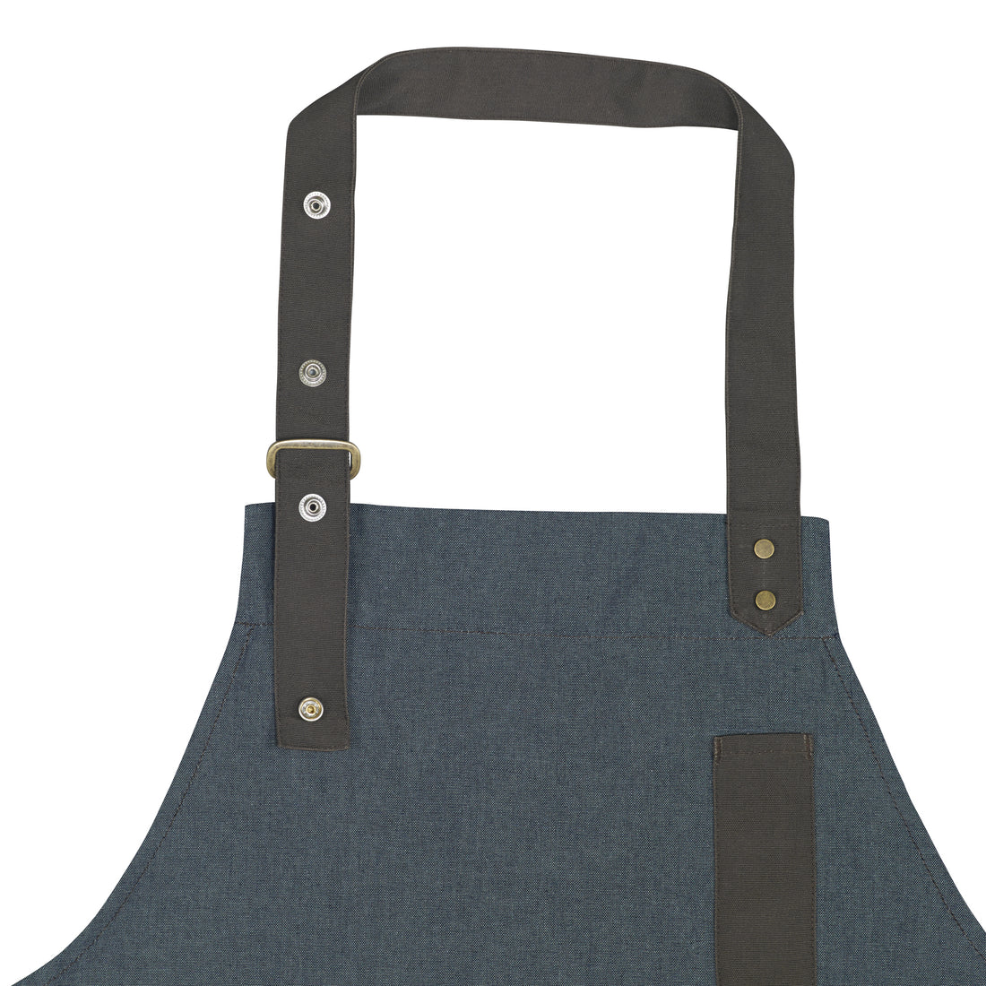 Winco BA-3327B/BA-3327K, 33.5"L x 27"W Blue/Black Bib Apron