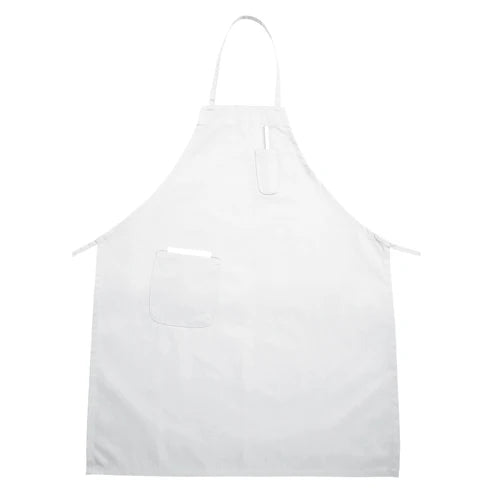 Winco BA-PBG to PWH, Burgundy to White Full Length Bib Apron w/Pocket