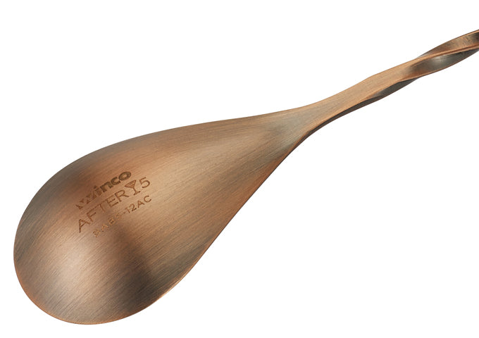 Winco BABS-12AC/12CS After 5 12"L Bar Spoon Antique Copper/Steel