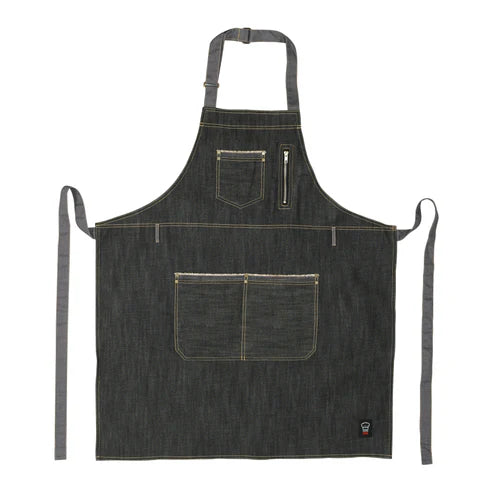 Winco BADN-3430, 34.5"L x 30.25"W, Denim Bib Apron