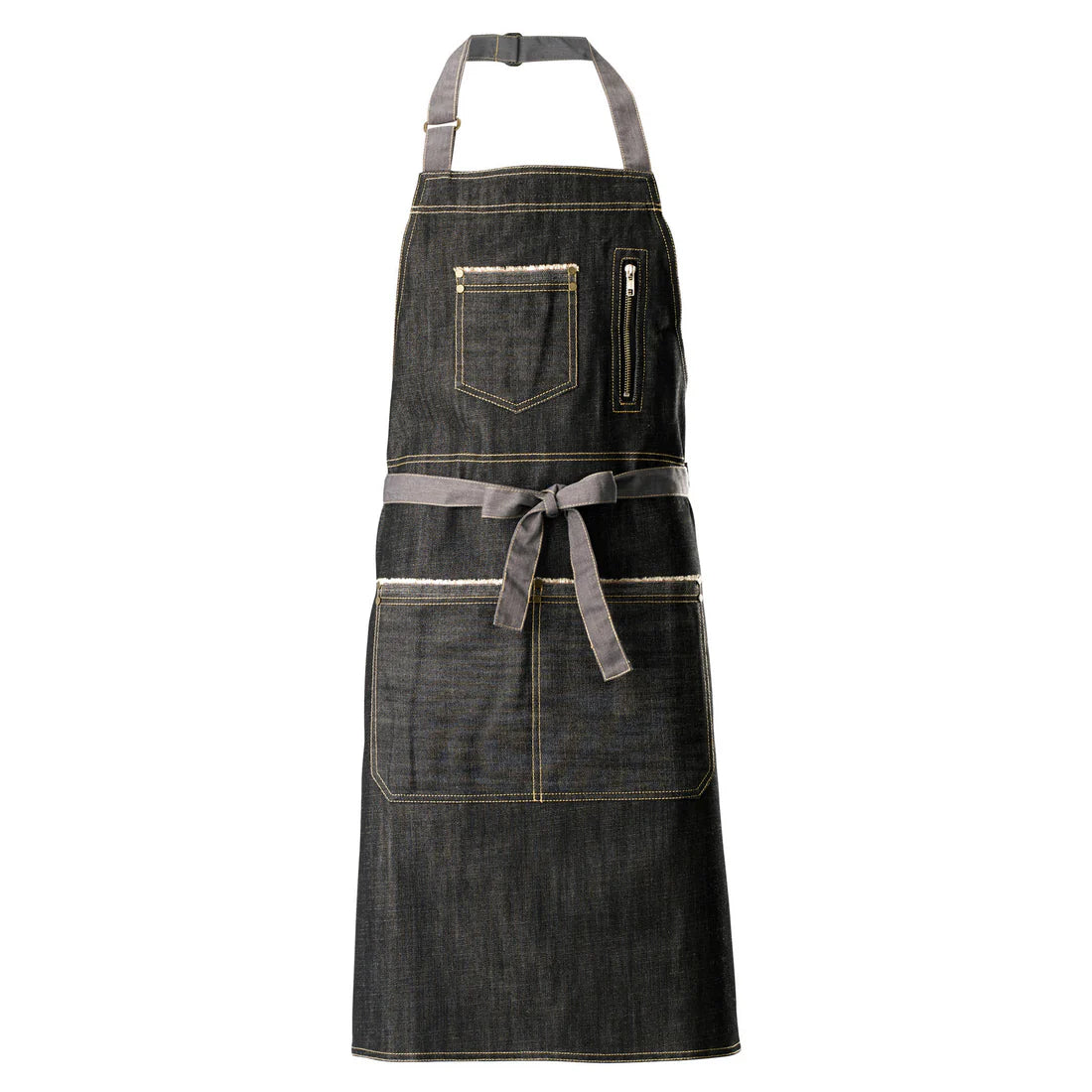 Winco BADN-3430, 34.5"L x 30.25"W, Denim Bib Apron