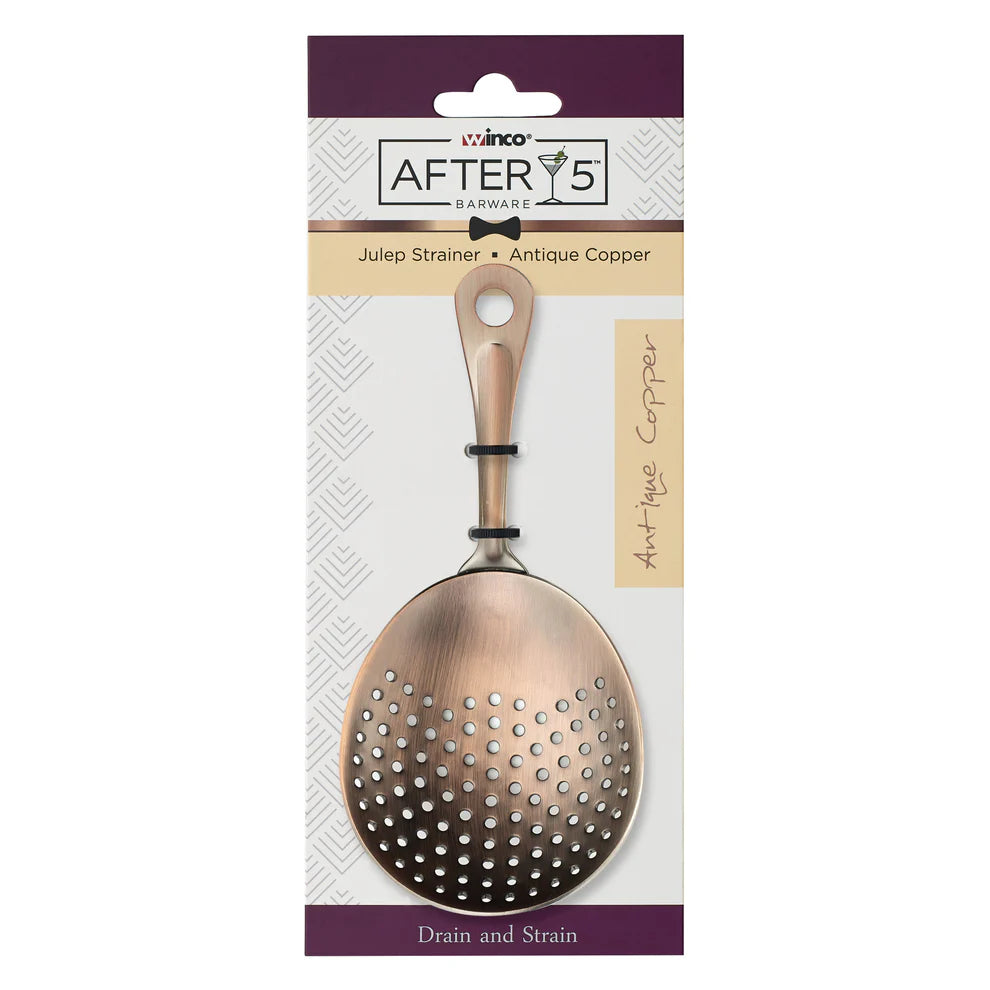 Winco BAJS-6AC/6CS 6-3/8", 18/8 Steel After 5 Julep Strainer