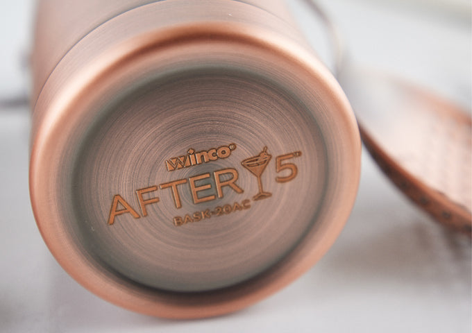 Winco BASK-20AC, 20oz, 3.5"x5.375" Shaker Cup, Copper Finish