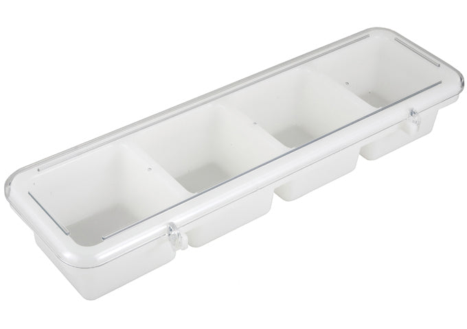 Winco BC-4P 4 Compartment White Condiment Plastic Holder