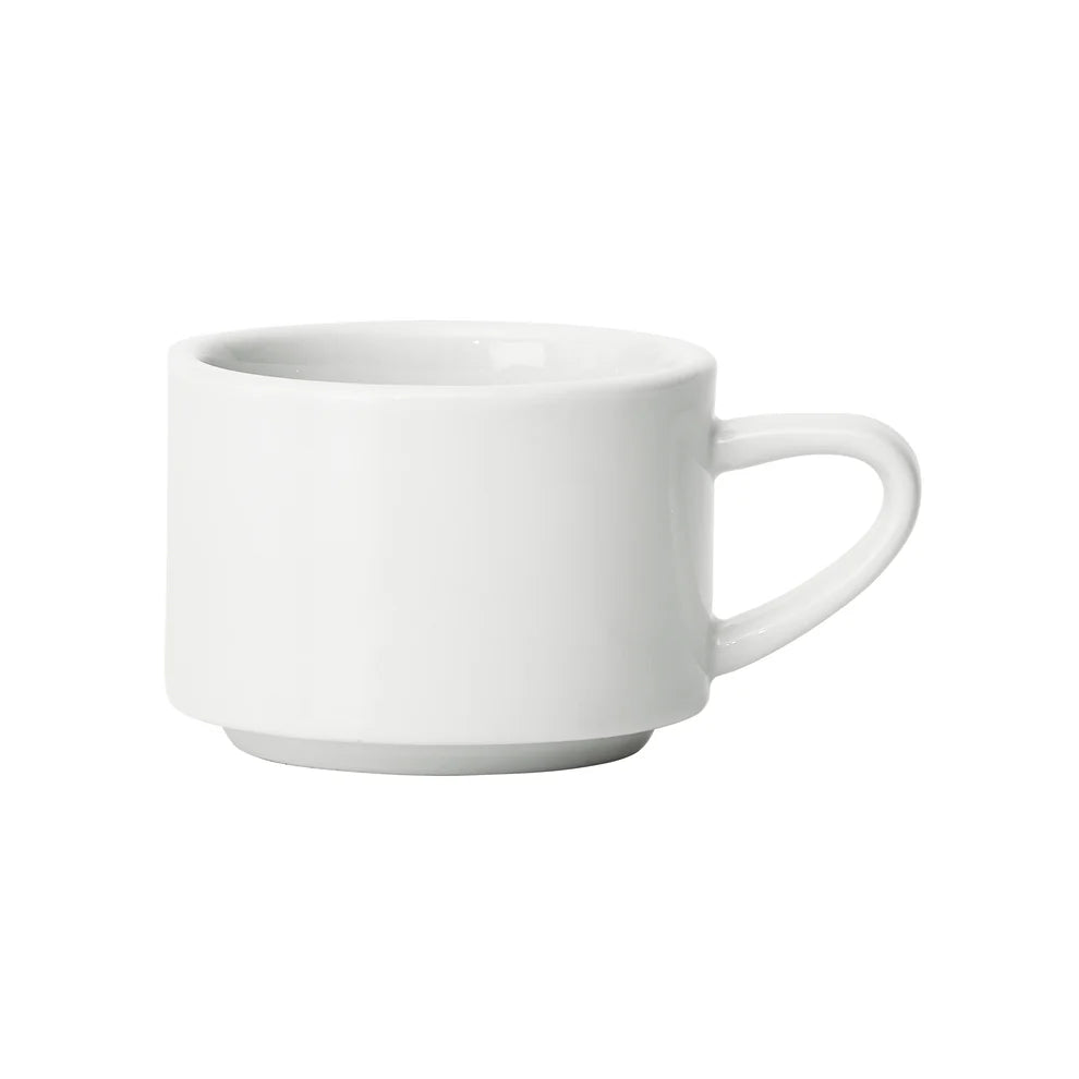 Winco BCC-75N, 3 Doz/Case Birkhall 7.5 oz White Porcelain Stacking Coffee Cup