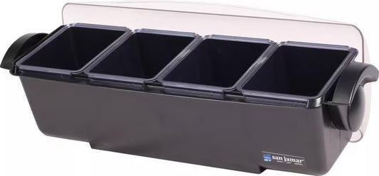 The Dome® Condiment Center, 12 Pint, 4 Tray, Black, BD4004