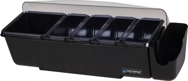 Dome® Garnish Center, 8 Pint, 5 Tray, Black, BD4005E