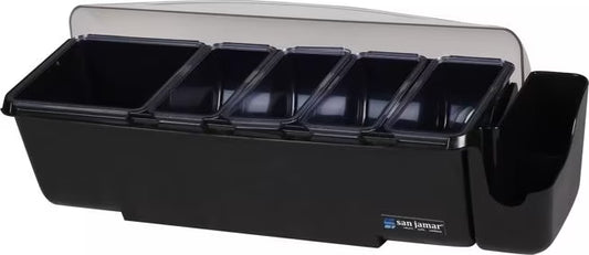 Dome® Garnish Center, 8 Pint, 5 Tray, Black, BD4005E