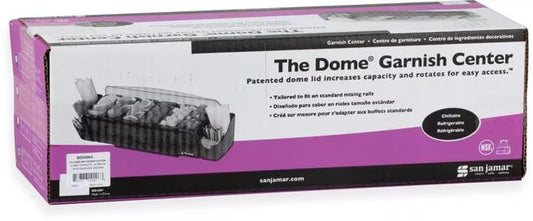 Dome® Garnish Center, 6 Pint, 6 Tray, Black, BD4006S