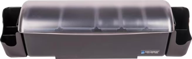 Dome® Garnish Center, 9 Pint, 5 Tray, Black, BD4023S