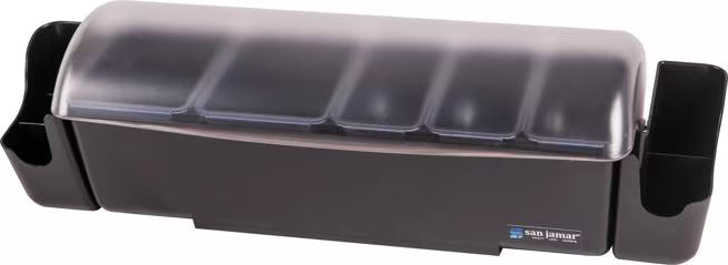 Dome® Garnish Center, 9 Pint, 5 Tray, Black, BD4023S