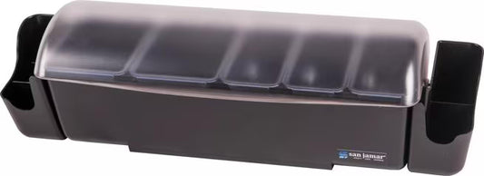 Dome® Garnish Center, 9 Pint, 5 Tray, Black, BD4023S