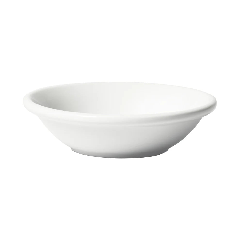 Winco BFD-35RE/BFD-5RE, 3 Doz/Case Birkhall 3.5 & 5oz Round White Porcelain Fruit Dish