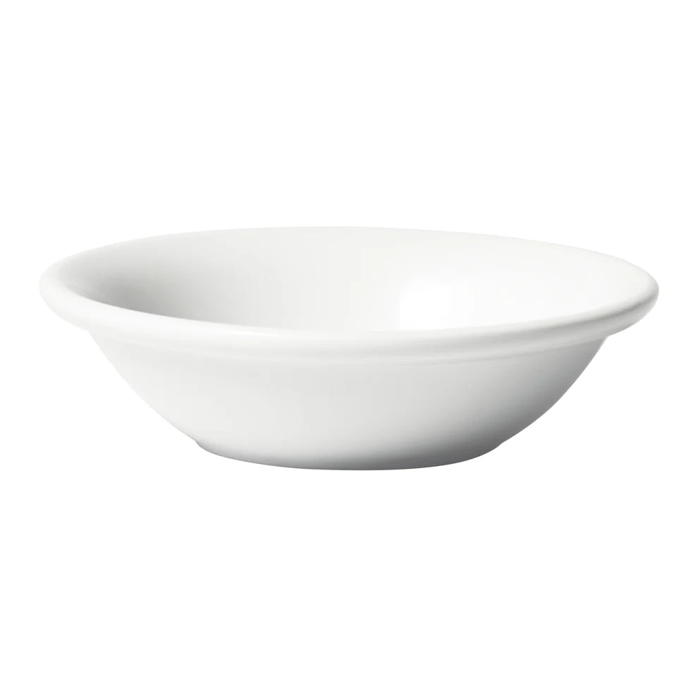 Winco BFD-35RE/BFD-5RE, 3 Doz/Case Birkhall 3.5 & 5oz Round White Porcelain Fruit Dish