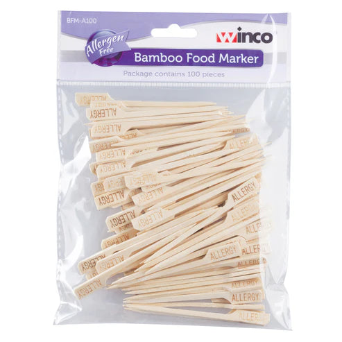 Winco BFM-A100, 25.5"x 40" 100pcs/pk Allergen Free Bamboo food marker