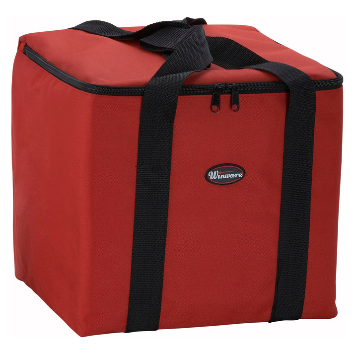 (12"x12"x12", 22"x22"x12") Delivery Bag 6/Pack is an insulated pizza delivery bag. Produced from heavy duty polyester, it boasts exceptional durability and comfort in use. Pizzas will be delivered hot and fresh, thanks to the foam interior and zipper closure that ensure excellent thermal insulation, as well as grommet holes that release excess steam to avoid soggy crust.