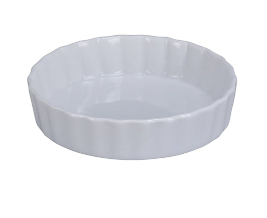 Yanco Quiche Dish BK-610 is a refined and versatile addition to any professional or home kitchen. Crafted from high-quality American white porcelain, this dish is designed for both baking and serving, ensuring an elegant presentation for quiches, tarts, and other baked delicacies. Its smooth glaze finish enhances durability, while the classic round shape adds sophistication to any table setting. 