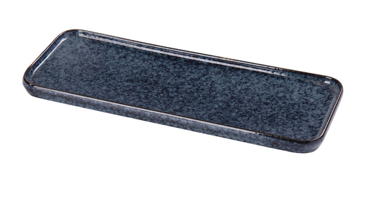 Yanco Rectangular Plate BL-515 is a stylish and functional addition to any dining setting. Made from high-quality porcelain with a sleek glaze finish, this rectangular plate features an elegant blue star pattern that enhances food presentation. Its rolled edge design adds a sophisticated touch while helping to prevent spills. Designed for versatility, this plate is ideal for serving appetizers, entrees, and desserts. 