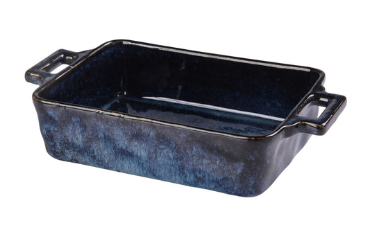 Yanco Bake Plate With Handle BL-912 6/Pcs is a versatile addition to any kitchen or dining setting. Crafted from high-quality porcelain, this deep plate features a modern rectangular shape with a beautiful blue finish that adds a touch of elegance to any table. With a 25 oz. capacity and dimensions of 13 3/4" in length, 7" in width, and 2 1/2" in height, it is perfect for baking, serving casseroles, desserts, and more. 