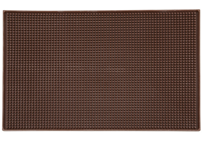 Winco BM-1812B and BM-1812K 18"x12" Brown and Black Bar Service Mat