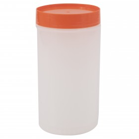 1-quart liquor and juice pourer set stanton trading includes a polyethylene container, neck, and color-coordinated spout and cap. Designed for efficient pouring and secure storage, it helps organize different liquids in bars and restaurants. With two of each color, it ensures quick identification and smooth beverage service.