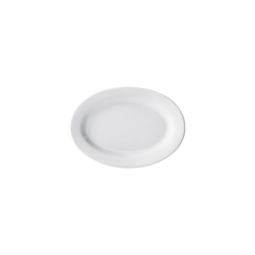 Winco BPO-1058 to BPO-938, 7"–20", Sold by Case Birkhall Oval Rolled Edge Porcelain Platters, White