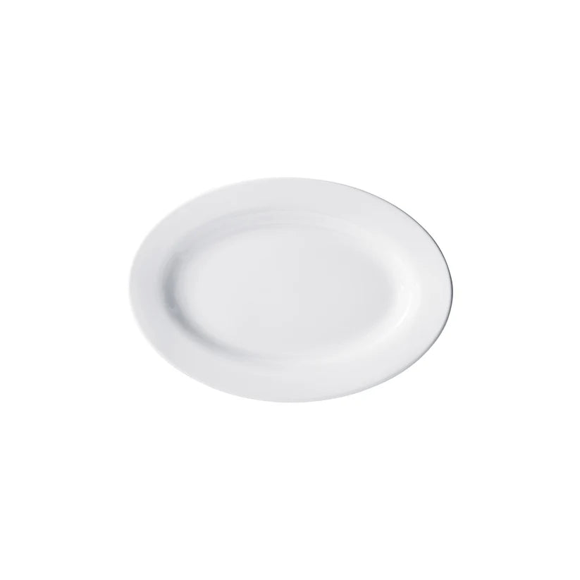 Winco BPO-1058 to BPO-938, 7"–20", Sold by Case Birkhall Oval Rolled Edge Porcelain Platters, White